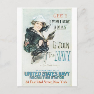 Carte Postale Ancien poster de la Marine autour de 1918