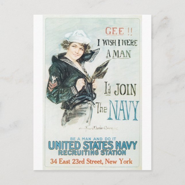 Carte Postale Ancien poster de la Marine autour de 1918 (Devant)