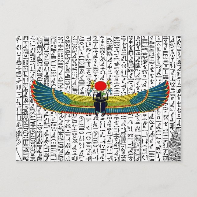 Carte Postale Ancien Scarab à ailes égyptiennes (Devant)