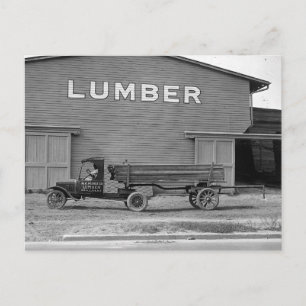 Carte Postale Ancien tracteur semi-remorque, 1925