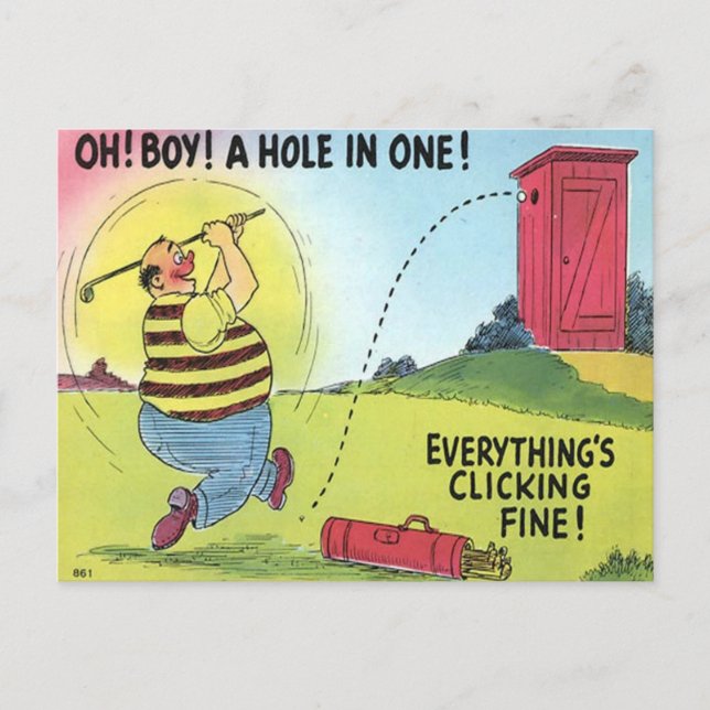 Carte Postale Ancienne - Bande Dessinée - Golf - T (Devant)