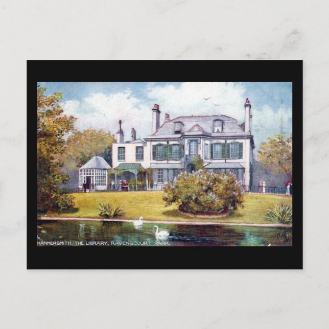 Carte postale ancienne - Bibliothèque du parc Rave (Devant)