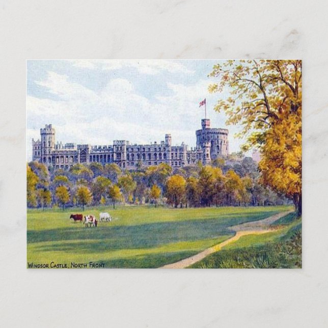 Carte postale ancienne - Château de Windsor, façad (Devant)
