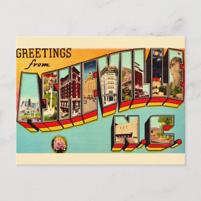 Carte postale ancienne d'Asheville NC (Devant)