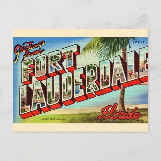 Carte postale ancienne de Ft. Lauderdale Floride  (Devant)