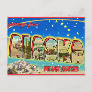 Carte postale ancienne de l'Alaska lumineuse 