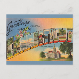 Carte postale ancienne de salutation du Connecticu