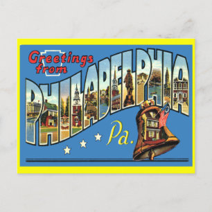 Carte postale ancienne de vœux de Philadelphie