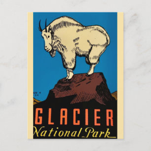 Carte postale ancienne du parc national de Glacier
