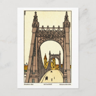 Carte postale ancienne du pont Erzsébet (Élisabeth