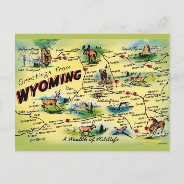Carte postale ancienne du Wyoming (Devant)