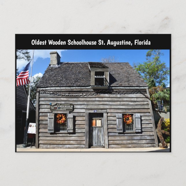 Carte Postale Ancienne école en bois (Devant)