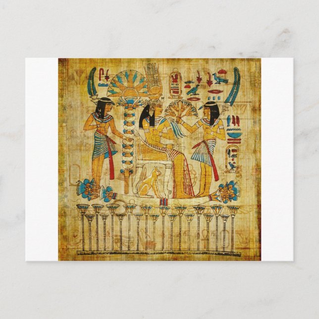 Carte Postale Ancienne Egypte Tapestry Scroll Heirogliphics (Devant)