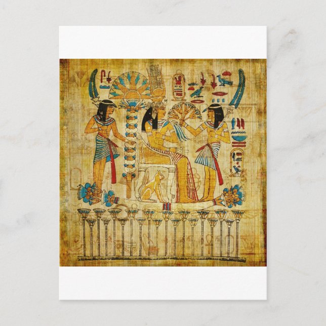 Carte Postale Ancienne Egypte Tapestry Scroll Heirogliphics (Devant)
