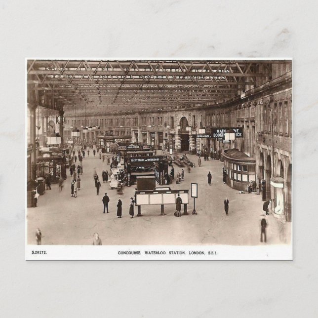 Carte postale ancienne - Gare de Waterloo, Londres (Devant)