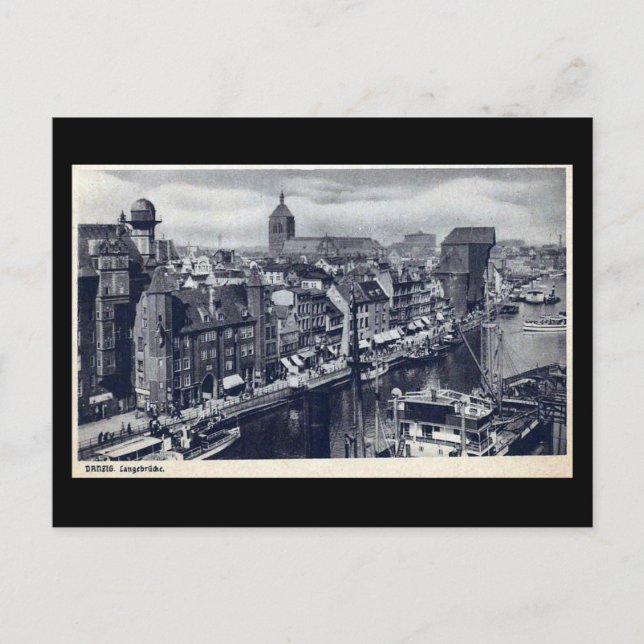 Carte postale ancienne, Gdansk/Danzig - Langebruck (Devant)