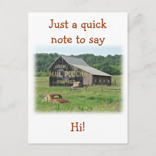 Carte Postale Ancienne grange Pochette de courrier Tabac Publici