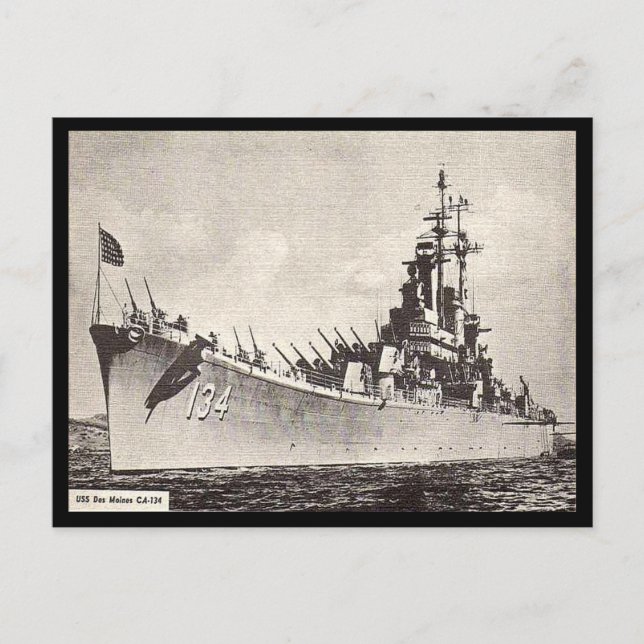 Carte postale ancienne - USS Des Moines (Devant)