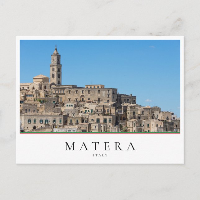 Carte Postale Ancienne ville de Sassi di Matera en Italie (Devant)