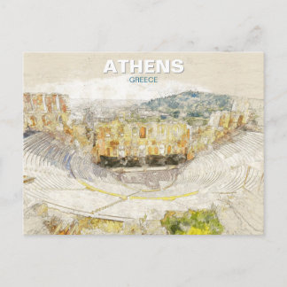 Carte Postale Ancient Theater of Athens Greece 
