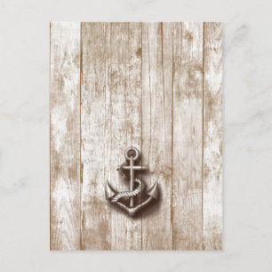 Carte Postale Ancrage nautique rustique vintage tendance