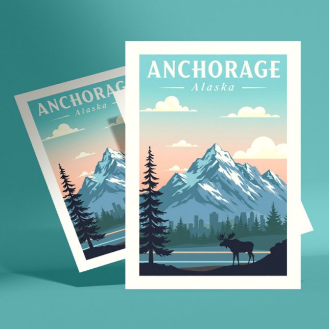 Carte Postale Ancrage vintage Alaska (Créateur téléchargé)