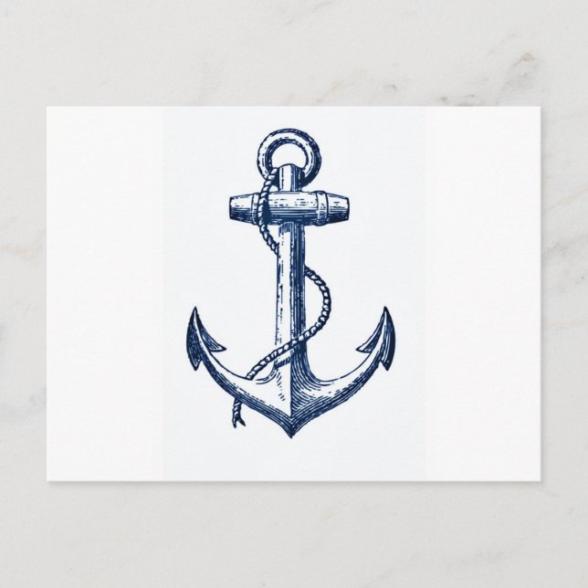 Carte Postale Ancre de bleu marine (Devant)