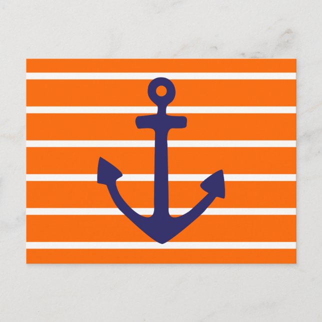 Carte Postale Ancre de la Marine sur Orange Stripe (Devant)