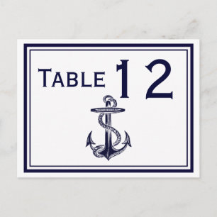 Carte Postale Ancre marine bleu encadré 2H Numéro de tableau