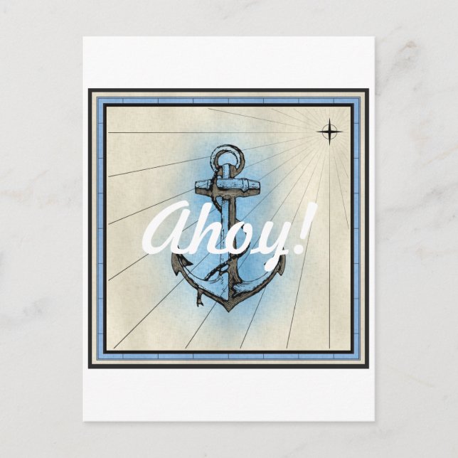 Carte Postale Ancre marine vintage (Devant)