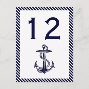 Carte Postale Ancre nautique Bande de Diag 2V Numéro du tableau