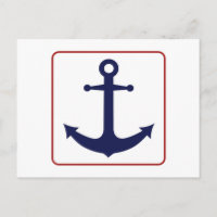 Ancre nautique - Blanc rouge et Bleu