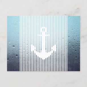 Carte Postale ancre nautique de la brume d'eau 