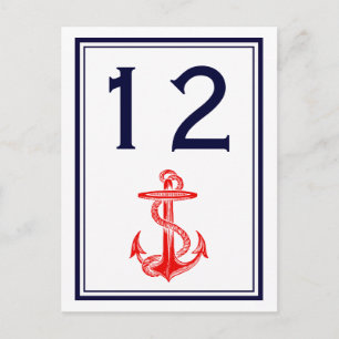 Carte Postale Ancre rouge marine encadrée 2V Numéro de tableau