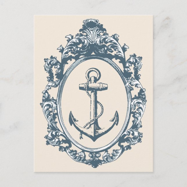 Carte Postale Ancre vintage dans le cadre antique (Devant)