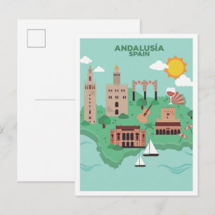 Carte Postale Andalousie Espagne voyage vintage