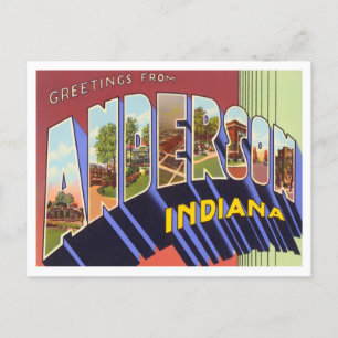 Carte postale Anderson, Indiana Vintage Big Letter