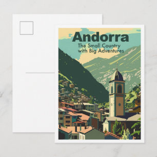 Carte Postale Andorra Lavella Art vintage Voyage