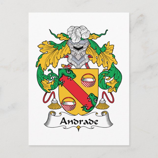 Carte Postale Andrade Family Crest (Devant)