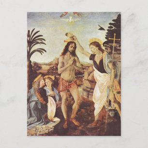 Carte Postale Andrea del Verrocchio meurent Taufe Christi um