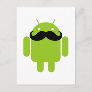 Carte Postale Android Robot Moustache