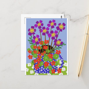 Carte postale Anémone et Nasturtium