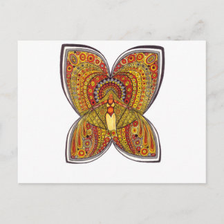 Carte Postale Ange à papillon jaune