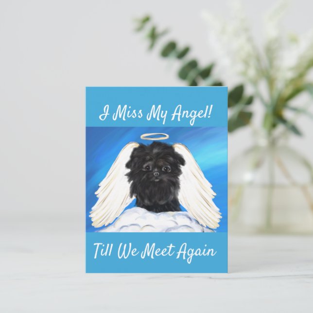 Carte Postale Ange Affenpinscher   (Debout devant)