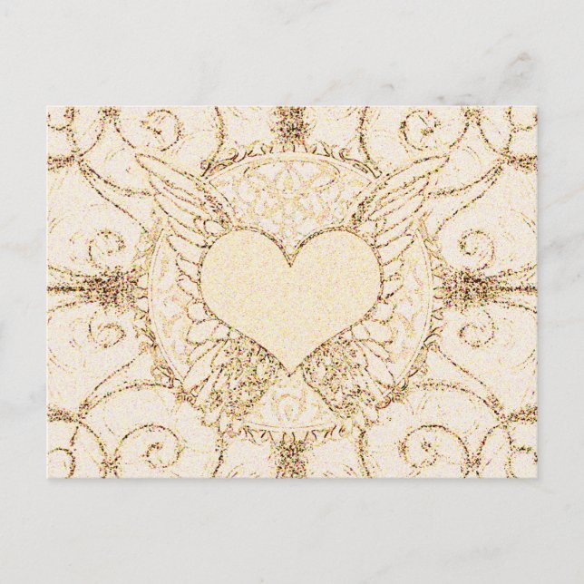 Carte Postale Ange ailes et coeur (Devant)