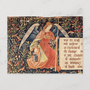 Carte Postale Ange avec une éponge attachée à une tige