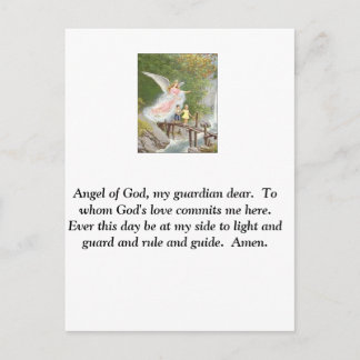 Carte Postale Ange de Dieu mon gardien, cher !