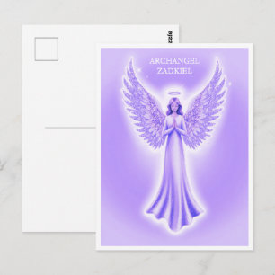 Carte Postale Ange de Noël Violet, Lilac Et Blanc