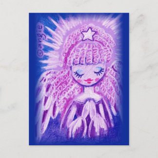 Carte Postale Ange de prière avec des boucles