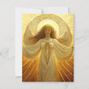 Carte Postale Ange doré éveil de la connaissance 